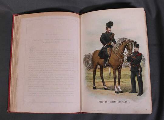 BRUNINGS, P.F.:onze krijgsmacht. Mit 26 chromolithographien met brijschriften.. 1887. En hollandais. SUPERBES ILLUSTRATIONS