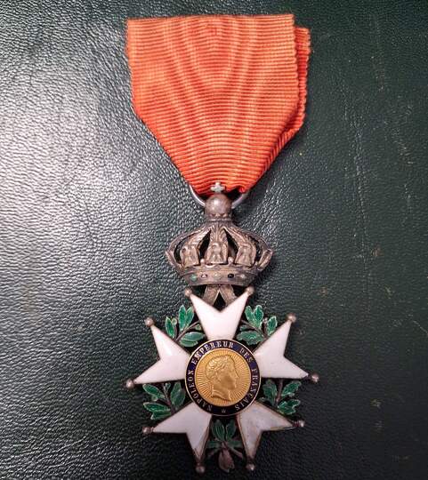 Croix de chevalier de la Légion d'Honneur. Second Empire. 40 x 40 mm. Exemplaire 1