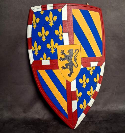Écu aux armes de Bourgogne. Peint à la main. Pièce (peut être) unique!