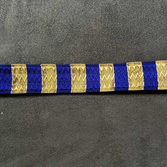 Galon Lézardé couponné Or et Bleu - 22 mm - Fab. Française ancienne - Au mètre -  