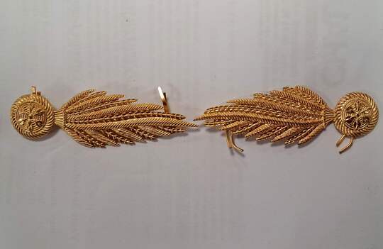 Pré ou début Grande Guerre- BELGIQUE?  Paires d'insignes à la grenade enflammée, 70 x 22 mm- Neufs de stock 